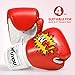 KUYOU Kids Boxing Gloves, Pu Kids Children Cartoon Sparring Boxing Gloves Training for Kids Adults (Red, Kids (5-12 Years Old))