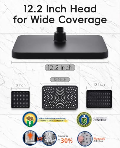 Rain Shower Head Starry Sky 12.2" High Pressure with Handheld Spray Combo — view 3