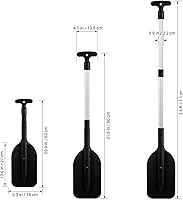 Vista 3 de Telescopic Kayak Paddle - 2Pcs Plastic Aluminum Canoe Oar, Boating Accessories River Tubing Paddles