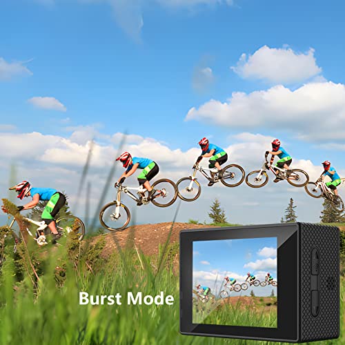 Sjcam Sj4000 Action Camera 4K30Fps Wifi Camera, 40Mp Uhd Image, 170°Fov 5X Digital Zoom, Stabilization, Underwater 98Ft Waterproof Camera With 2 Batteries,32G Sd Card And Helmet Mount Accessories Kits #TOP3