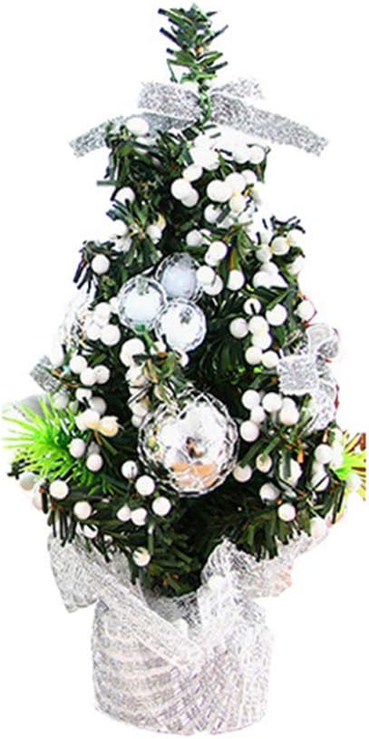 osmanthusFrag Mini Desktop Bowknot Christmas Tree Ornament Xmas Home Party Table Decoration Gift Silver