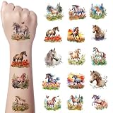 JoyfulGlam 64 PCS Horse Temporary Tattoos Horse Tattoos Stickers Birthday Party Supplies Party Favors Decorations Prizes Perfect For Adults