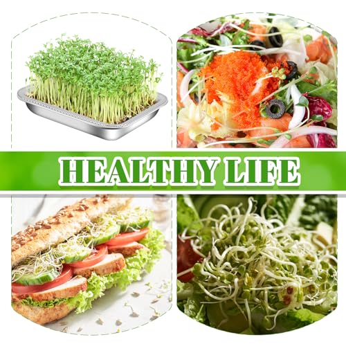 FillTouch Kit de germinação de sementes de aço inoxidável com 9 peças, bandeja de germinação de seme