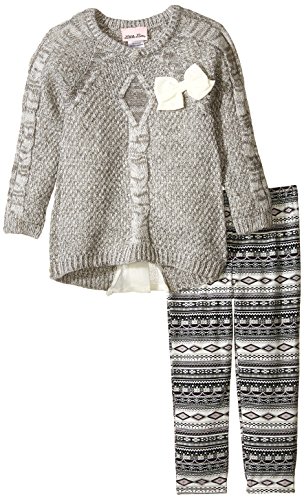 Little Lass Girls' 2 Piece Sweater Set Chiffon Back