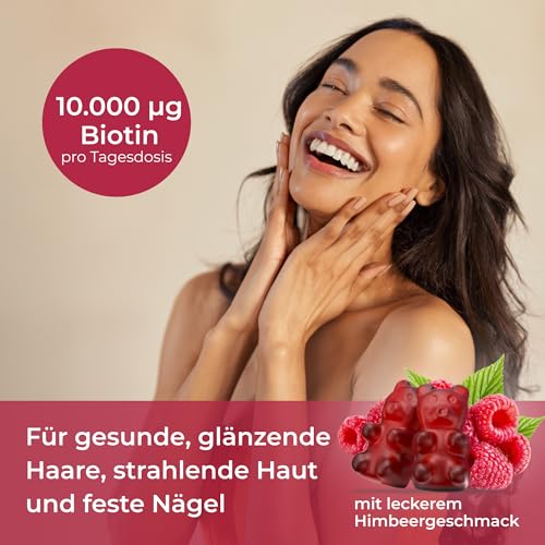 Yuicy 10.000 µG Di Biotina Ad Alto Dosaggio – Vitamine Per Capelli Senza Zucchero Con Niacina, Vitamina C, Zinco Per Unghie Della Pelle, Accelerare La Crescita Dei Capelli, Yuicy Hair Glow, Vitamine - 4