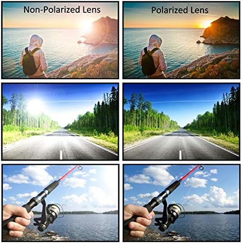 FYDRISE Mens Sunglasses UV 400 Polarized Rectangular Driving Sunglasses Sports Eyewear