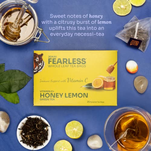 Image of Fearless Honey Lemon Green Tea Bags 25 pcs | Immune Boost with Added Vitamin C | Comforting & Refreshing Flavour | Natural Aroma & Organic Taste | For Fast Weight Loss | 100% Whole Leaves, No Dust