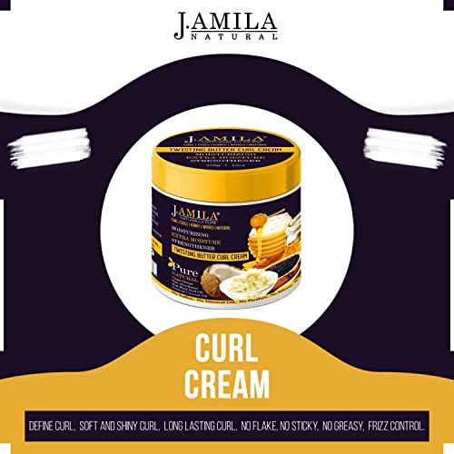J.amila Pure Natural Twisting Butter Hair Curl Cream Best For Frizz-Free 12 Oz #TOP5