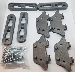 LARGE Cast Iron Bed Rail Fastener Set (kit) - 4 frame hooks Post anchors metal antique vintage - coolthings.us