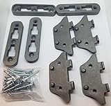 LARGE Cast Iron Bed Rail Fastener Set (kit) - 4 frame hooks Post anchors metal antique vintage