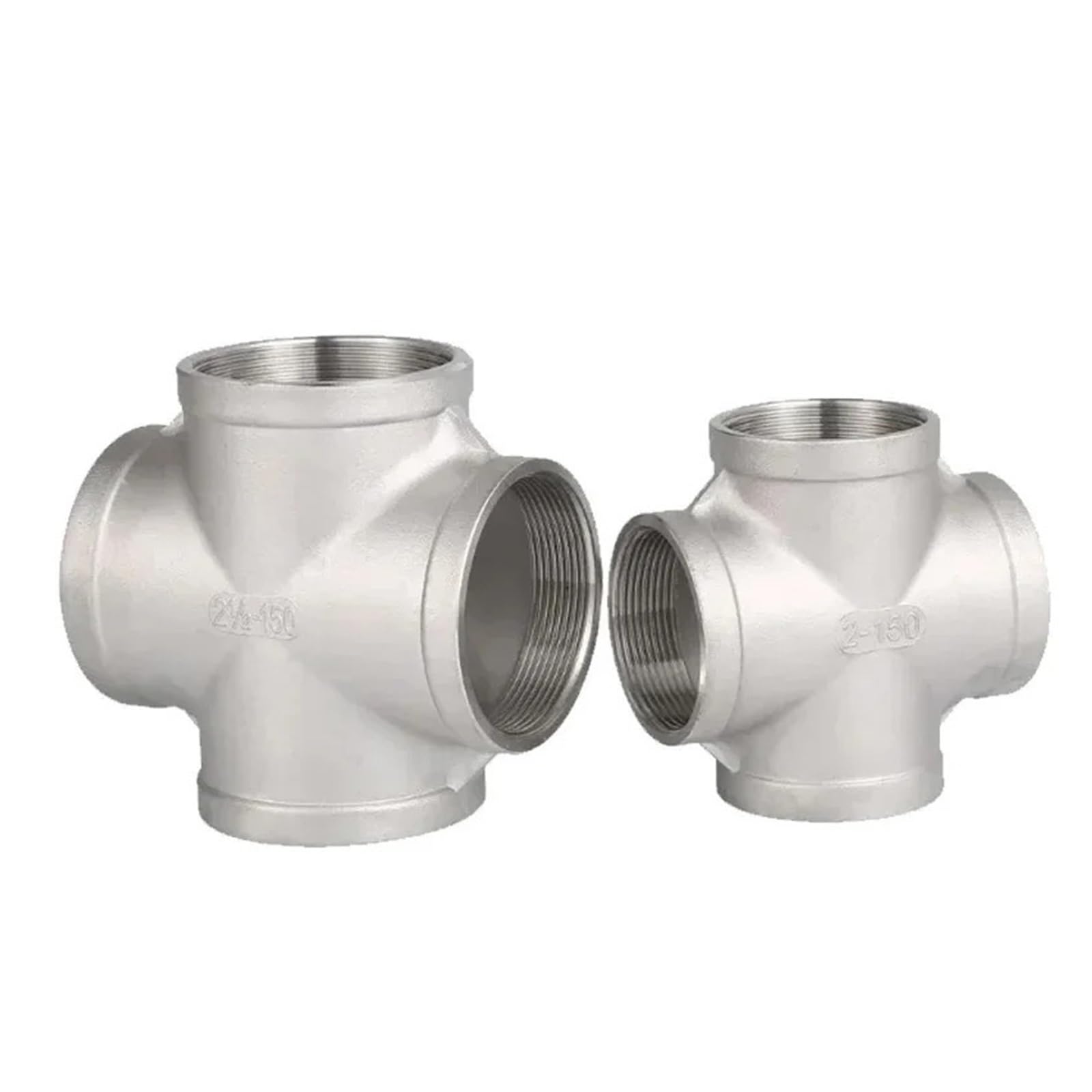 RUAJOGYNVM 1pc Stainless Steel 304 3/8 1/2 3/4 1 1-1/4 1-1/2 2 inch Female BSP Thread Pipe Fitting 4 Way Equal Cross Connector SS304(3/4") RUAJOGYNVM