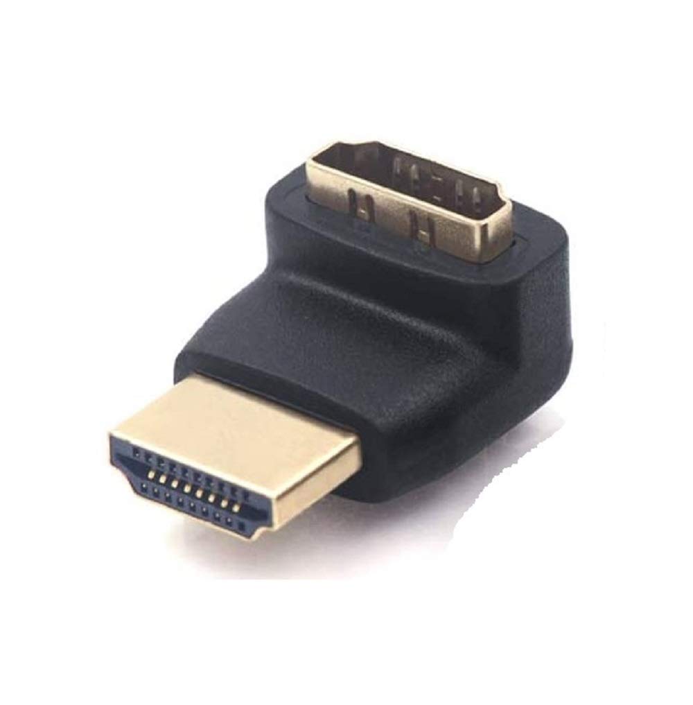 FEDUS Gold Plated HDMI Male to Female Converter Connector Adapter 270 Degree L Shape for HDTV, Plasma TV, LED, LCD Pack-1 – Black