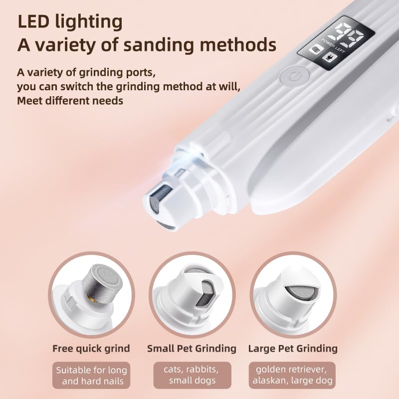 Image of 2-in-1 Dog Nail Trimmers & Dog Nail Grinder with 2 LED Lights, USB Rechargeable, Cat Nail Clipper with Splash Guard, and Multiple Grinding Methods for Small, Medium, and Large Dogs & Cats