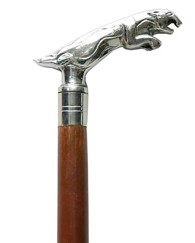 Vintage Victorian Walking Stick, Wooden Cane with Brass Handle, Antique