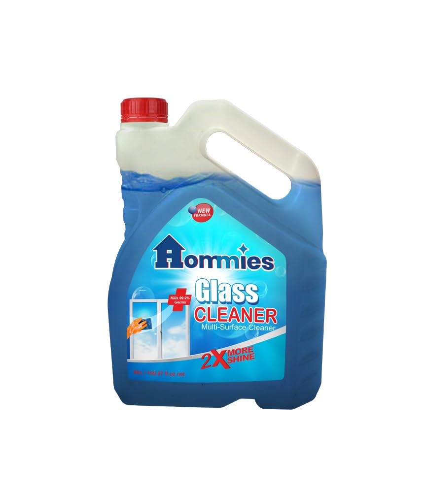 Image of Hommies Glass & Surface Cleaner Liquid Spray 5L Bulk | Streak-Free Shine for Windows, Kitchen Counters, Cars | All-Purpose Multi Surface Cleaner No Wipe Marks