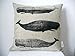 Decorbox Cotton Linen Square Decorative Fashion Throw Pillow Case Cushion Cover Black White Whales 18"