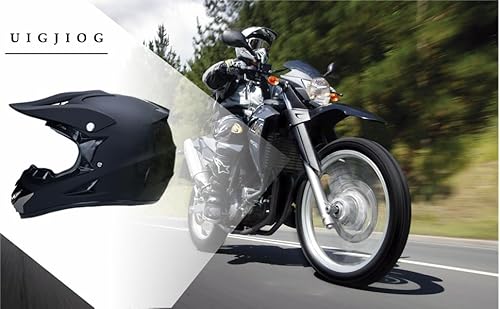 UIGJIOG Matt Black Motorcycle Cross Helmets, Full Face MTB Helmet with Goggles Mask Gloves, Motocross Helmet for Men, Youth & Kids, M(54~55cm) - Image 4