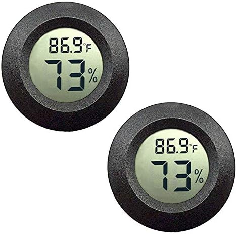 JEDEW 2-Pack Mini Hygrometer Thermometer Digital LCD Monitor Indoor/Outdoor Humidity Meter Gauge Temperature for Humidifiers Dehumidifiers Greenhouse Reptile Humidor Fahrenheit(℉)/ Celsius(℃)