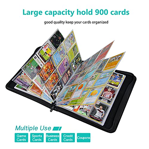 Packapro 9-Pocket Trading Cards Binder, With 50 Sleeves Holds Up To 900 Cards, Collector Album Holder For Tcg Baseball Basketball Football Cards Gifts For Boys Girls (Black) #TOP2