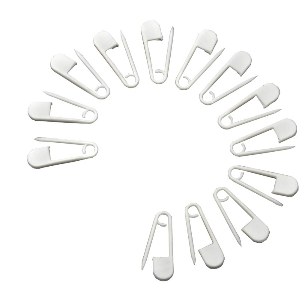 100PCS 2.6cm/1inch Plastic Safe Pins Brooch Button Buckle Holder Fastening Safe Locking for Shawl Scarf Blankets Skirts Kilts (White)