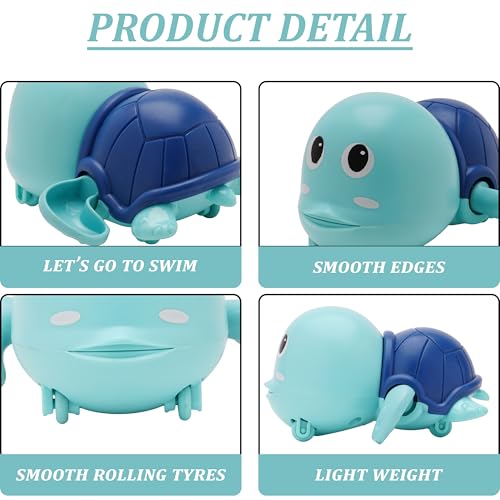 Image of Swimming Turtle Bath Toy for Kids | Floating Water Toy with Moving Action | Colorful Turtle Toy for Bath Time, Pool Play & Water Fun for Toddlers Blue Colour