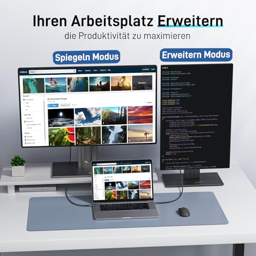 acer USB C auf HDMI Kabel 4K@60Hz, Thunderbolt 3/4 kompatibel, Aluminium+Nylon, Typ-C zu HDMI für iPhone 15/16/17 Pro, MacBook iPad Pro/Air, iMac, Surface Book 2, Samsung S26, Pixelbook usw. -2m