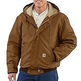 carhartt active jacket pile lined  Carhartt Men\'s Flame Resistant Canvas Active Jacket, Brown, X-Large