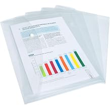 Rapesco 0695 ECO Recycled Popper Wallets, A4+, Clear Transparent, Pack of 5