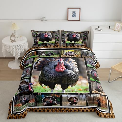 Erosebridal Turkey Comforter Set Queen Size Wildlife Bird