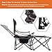 XGEAR 2 in 1 Camping Chair with Footrest Recliner Folding Chaise Lounge Chair (Footrest Can Transform to Side Table) Extra Stable, for Beach, Fishing, Picnics, Hiking