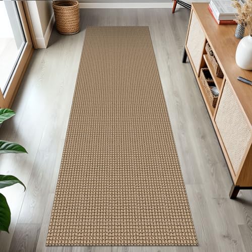 KOZYFLY Boho Runners for Hallways 2x7 ft Washable Kitchen Runner Non Slip Rubber Backed Hall Runners Cotton Entryway Runner Rugs Floor Carpet for Indoor Backdoor Bedroom Kitchen, Tan/Orange/Brown