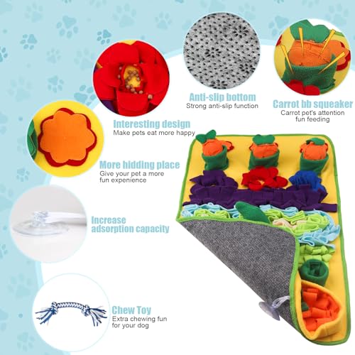 Tapete Snuffle para cães de raças grandes, 81 x 50 cm, tapete para cheirar para cães que comem lenta