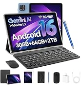 Android 16 Tablet, 10 Inch Tablets with Keyboard, Octa-Core CPU, 2 in 1 Tablet with Gemini AI, Fa...