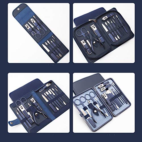 Juego de cortaúñas Kit de cortaúñas de 7 a 18 Uds., juego profesional de manicura, tijeras for cutículas de acero inoxidable, empujadores, herramientas de recorte de pedicura Herramientas de pedicura