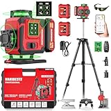 🏆【Haute visibilité et haute précision améliorées】 : Notre laser vert utilise la dernière technologie de diode, qui est 4 fois plus lumineuse que le faisceau rouge et plus précise. La luminosité peut être réglée entre 1% et 100%. Le laser vert 4D offre une couverture de nivellement complète, avec une précision de ±1/10 pouce à 8 pieds et une portée de travail maximale de 100 pieds. Niveau de sécurité II, puissance de sortie < 1 mW, convient pour une utilisation en intérieur et en extérieur.