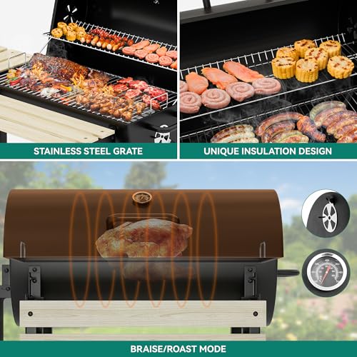 YITAHOME Large Charcoal Barbecue Grill with Pro Adjustable Smoker Box & Heat Control - Portable BBQ for Backyard, Family Gatherings, Tailgating (Includes Stainless Steel Tongs) 5 YITAHOME Large Charcoal Barbecue Grill with Pro Adjustable Smoker Box & Heat Control - Portable BBQ for Backyard, Family Gatherings, Tailgating (Includes Stainless Steel Tongs) - Image 5
