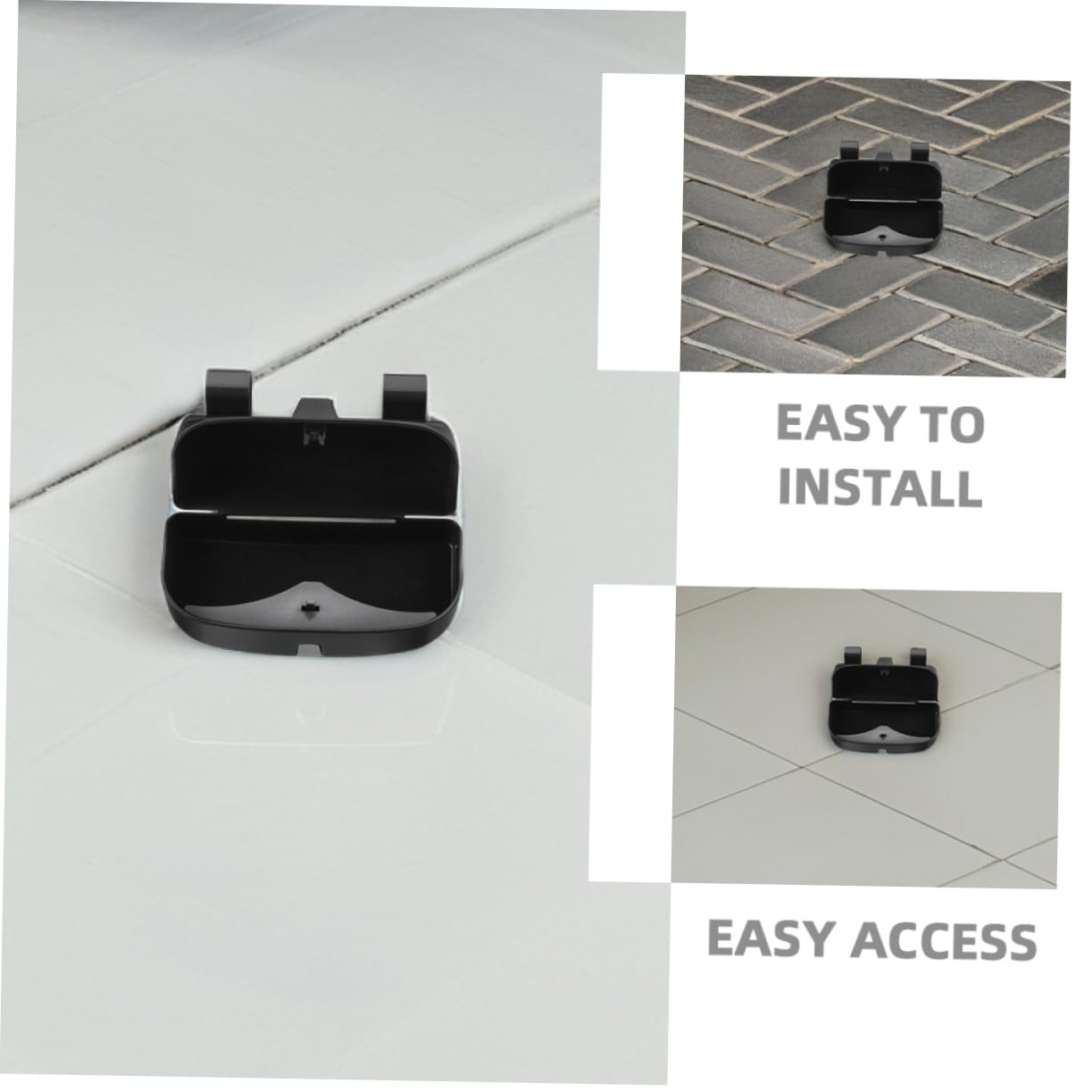 2 Pièces Organisateur de Lunettes Voiture Étui Rigide Pare-soleil Installation sans Dommage Support Clip pour Rangement Lunettes Solaire Auto