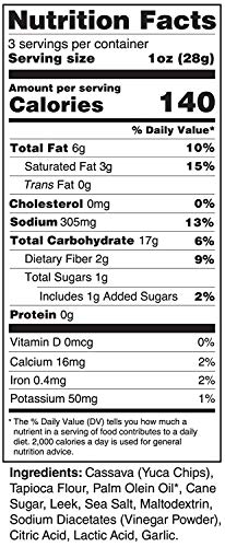 Cassava Chips Sea Salt And Vinegar (6 Pack Of 3 Ounce Individual Bags) - Gluten Free, Non-Gmo, Vegan, Zero Trans Fats – Wai Lana #TOP2