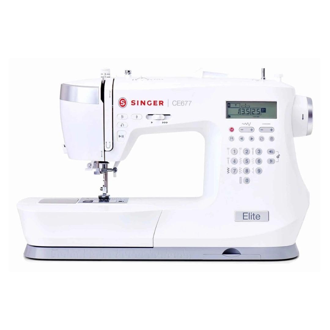 Máquina De Coser Computarizada SINGER Elite CE677 - 200 Puntadas, Motor Heavy Duty, Alfabeto