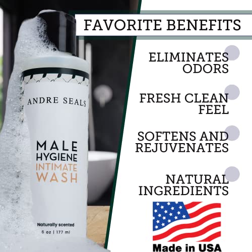 Andre Seals Intimate Wash For Men | Eliminates Odor, Hydrates Skin, Ensures All-Day Freshness | Aloe Vera, Vitamin E, Tea Tree | Ball Wash For Men, Foreskin & Genital Wash Men #TOP1