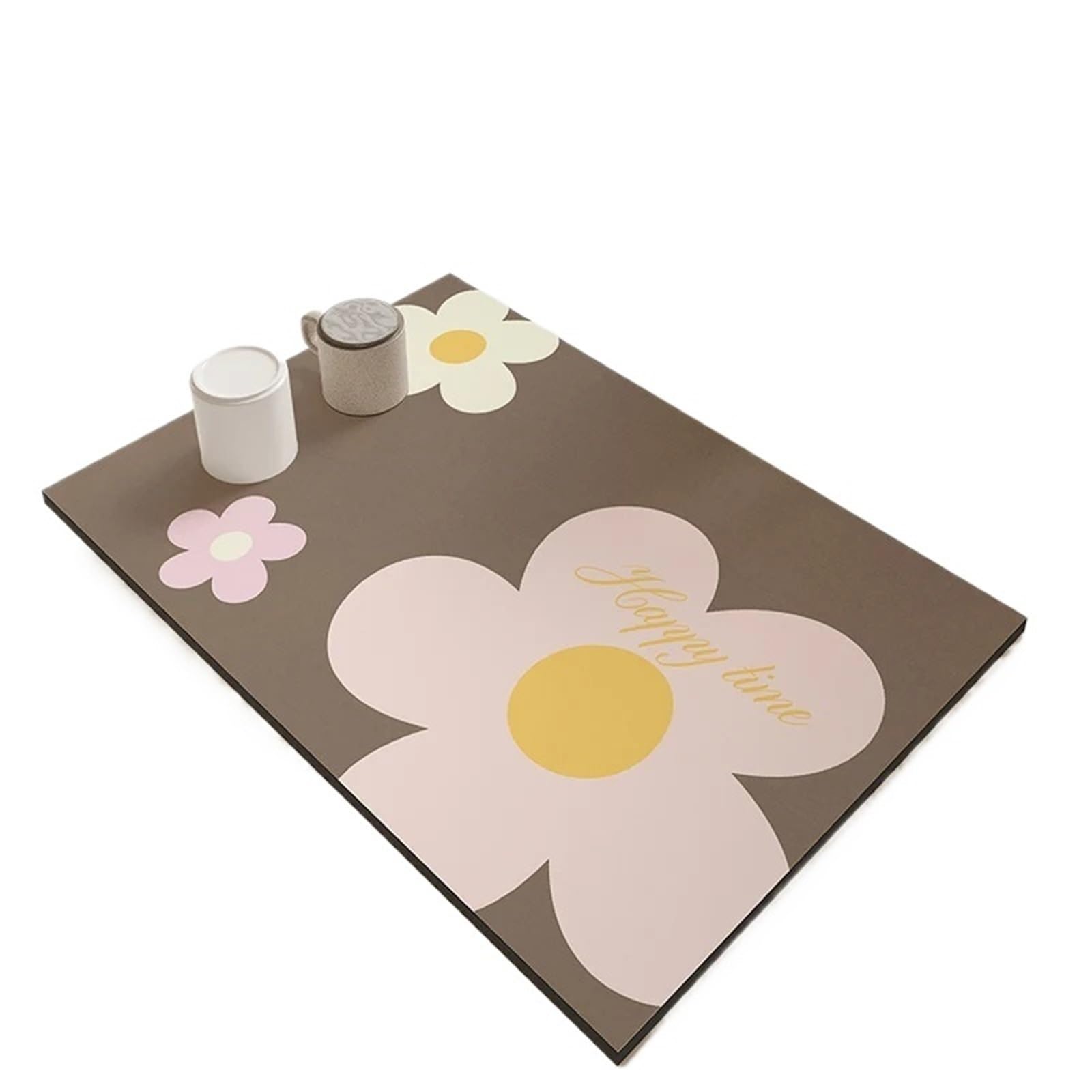 Alfombrilla Para Café Bar Tapete absorbente de cocina sólido, tapetes de secado de platos de café, almohadilla de drenaje, vajilla de secado rápido, mantel individual for grifo, 2 uds.(Brown B,40x60 c