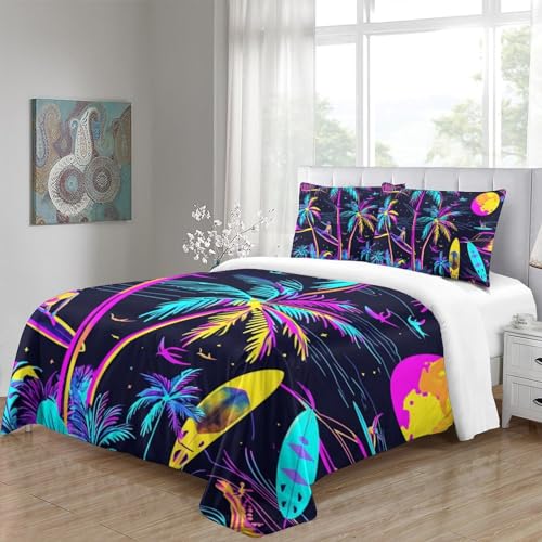 Housse de couette impression 3D parure de lit 3 pièces microfibre résistante