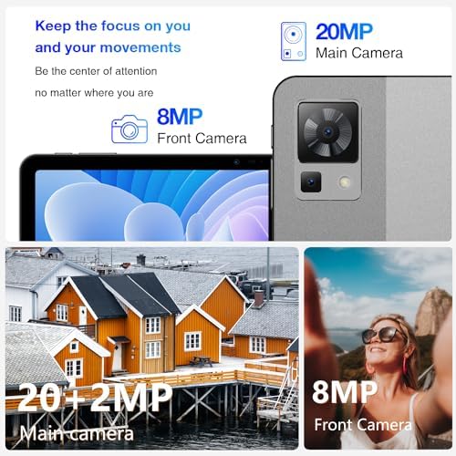 DOOGEE T30 Pro 11 Inch 2.5K Tablet 2023, 15GB+ROM 256GB (TF 2TB), 20MP/8MP Camera Tablet, Android 13, 4G-LTE, 2.4GHz&5GHz Wi-Fi Tablet, Face unlocking & Bluetooth 5.2, 8580mAh, Grey
