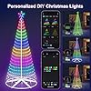 6FT Christmas Cone Tree Lights With Star Topper - 154 LED Smart Music Sync RGB Outdoor Decoration