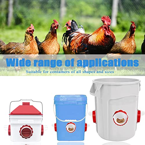 Yizmo Chicken Feeder No Waste, Rain-Proof Rat-Proof Poultry Automatic Feeder With Lid Gravity Feeding Kit 6 Ports -1 Holes Saw Buckets, Buckets, Boxes And Slots #TOP6