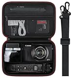 Elonbo Tragetasche für Canon PowerShot G7X Mark III/Mark II/ SX740/ SX730/ Sony ZV-1F / ZV-1 / ZV-1 II Digitalkamera, 4K-Vlogging-Kamera-Hartschalen-Reisetasche, Tasche für Mikrofonkabel, Schwarz