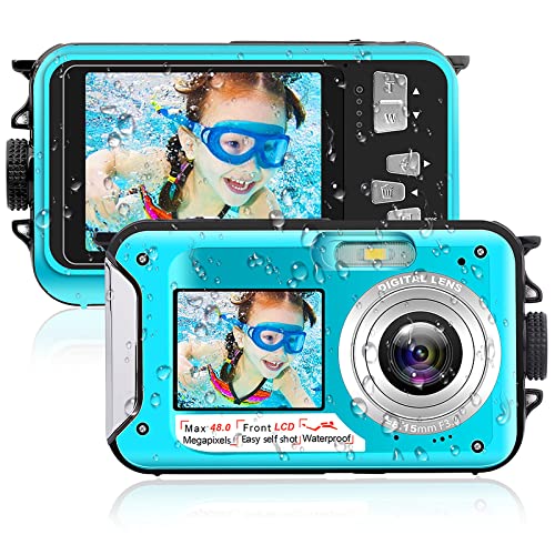 Waterproof Camera 10 FT 2.7K Full HD 48MP Underwater Camera 16X Digital Zoom