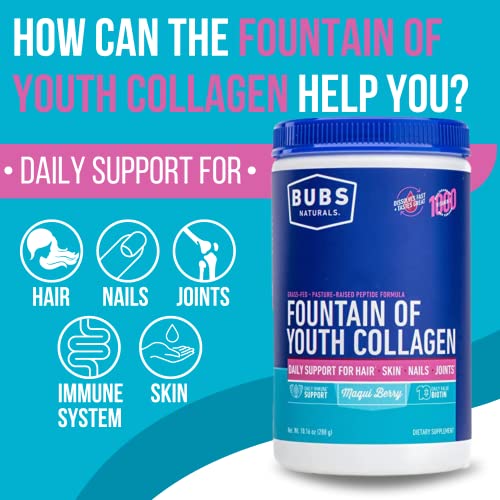 Bubs Naturals Collagen Powder For Women - Multi-Collagen Peptides Powder - Daily Hair, Skin, Nails & Immune Support - Non-Gmo - Gluten, Soy, Corn & Nut Free - Berry #TOP2