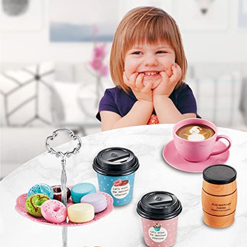 10 Pcs Teeparty-Set für Mädchen - Zubehör für die Spielküche,Princess Tea Time Spielzeug mit Essen, süßen Leckereien… – Bild 4