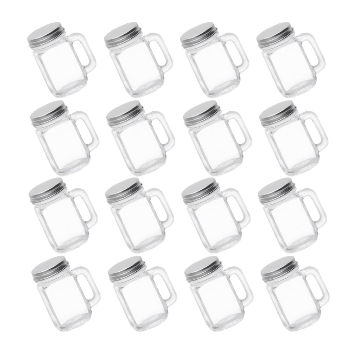 ORFOFE 16 Stück Kleine Parfümflasche aus Glas 60ml mit Aluminiumgriff